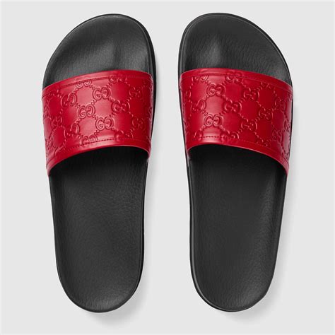 gucci signature slide sandal review|authentic Gucci slides.